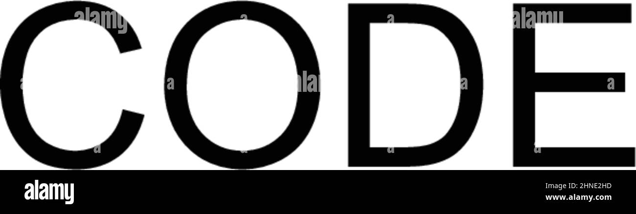 Icona vettore codice semplice. Modello di disegno del simbolo di illustrazione per l'elemento dell'interfaccia utente mobile Web. Illustrazione Vettoriale