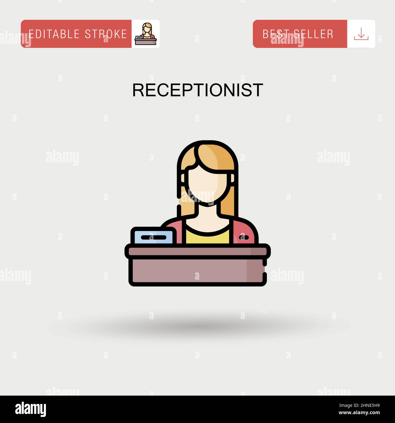 Icona vettore semplice del receptionist. Illustrazione Vettoriale