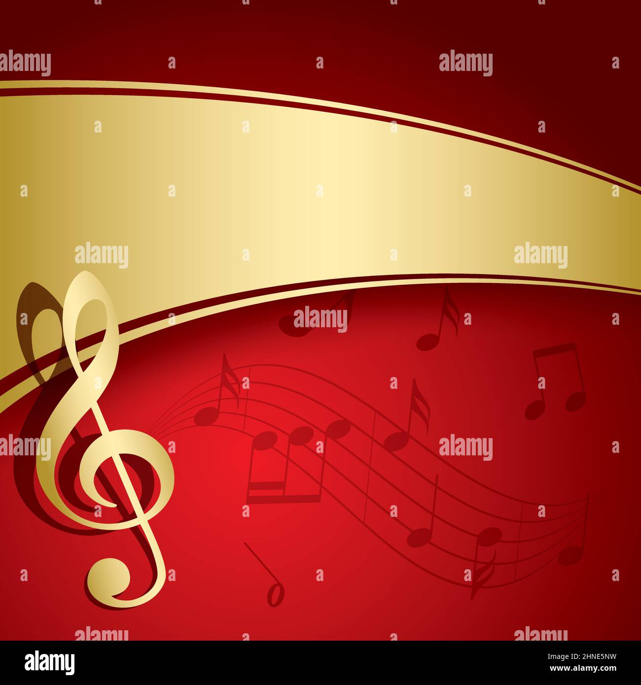 sfondo rosso con decorazioni in oro - flyer di musica vettoriale Illustrazione Vettoriale