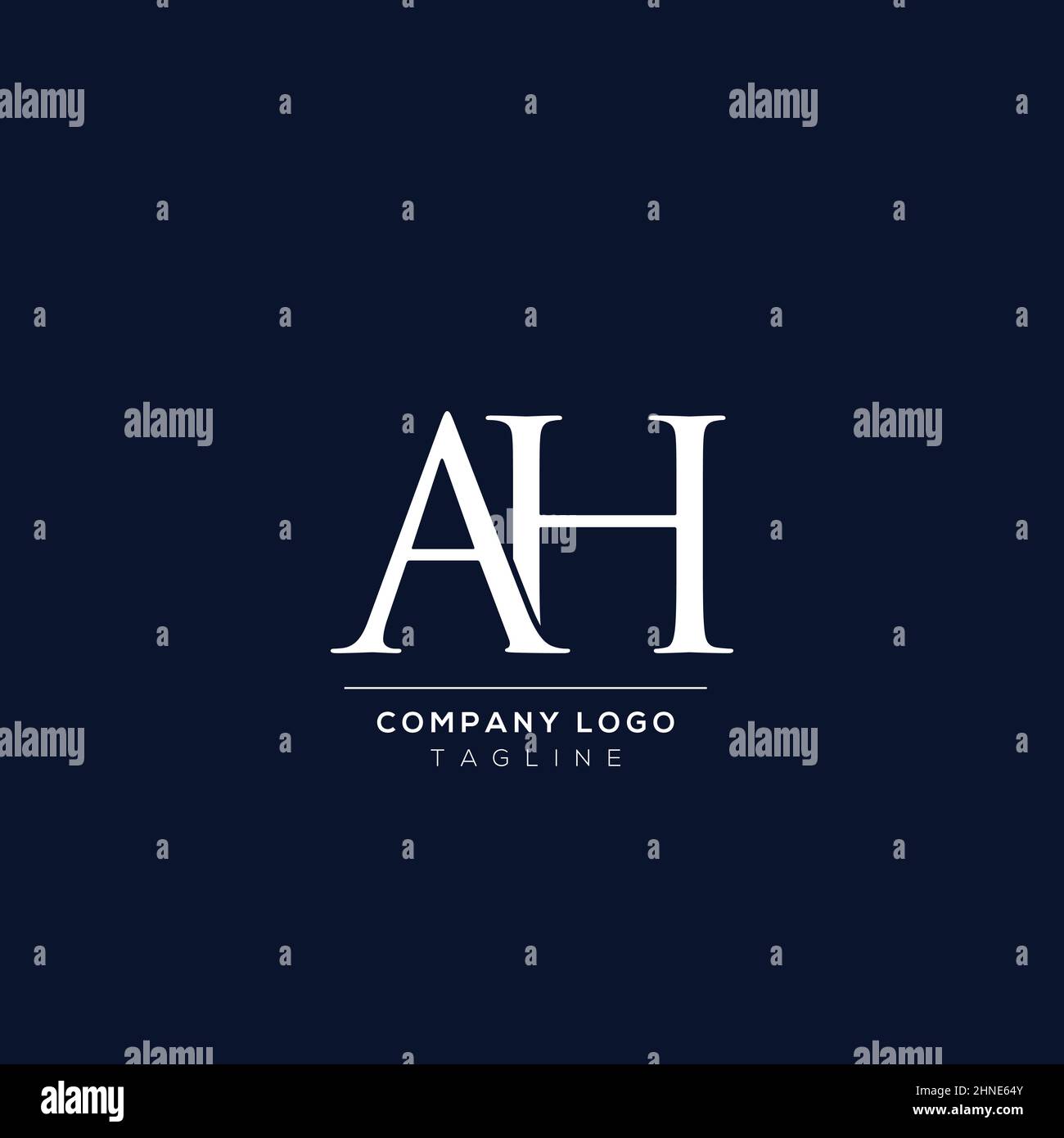 Modello Creative minimal Letter AH logo. Illustrazione Vettoriale