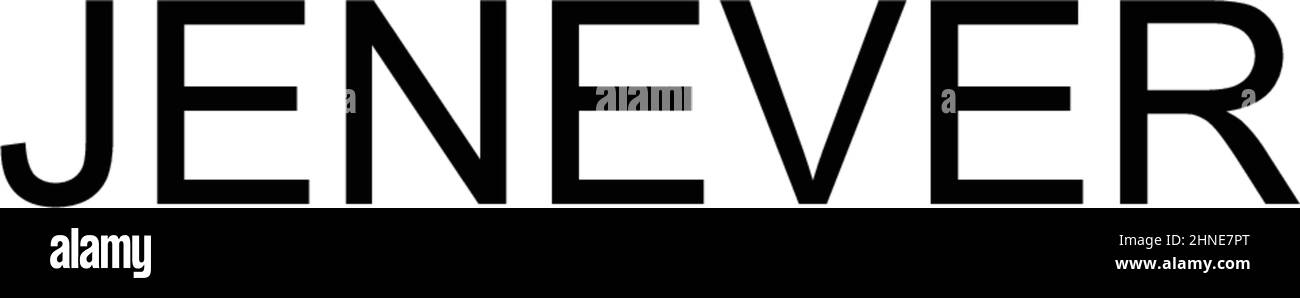 Icona vettoriale semplice di Jenever. Modello di disegno del simbolo di illustrazione per l'elemento dell'interfaccia utente mobile Web. Illustrazione Vettoriale