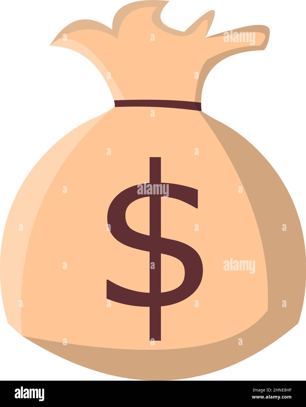 Vettore emoticon illustrazione di una borsa di denaro Illustrazione Vettoriale
