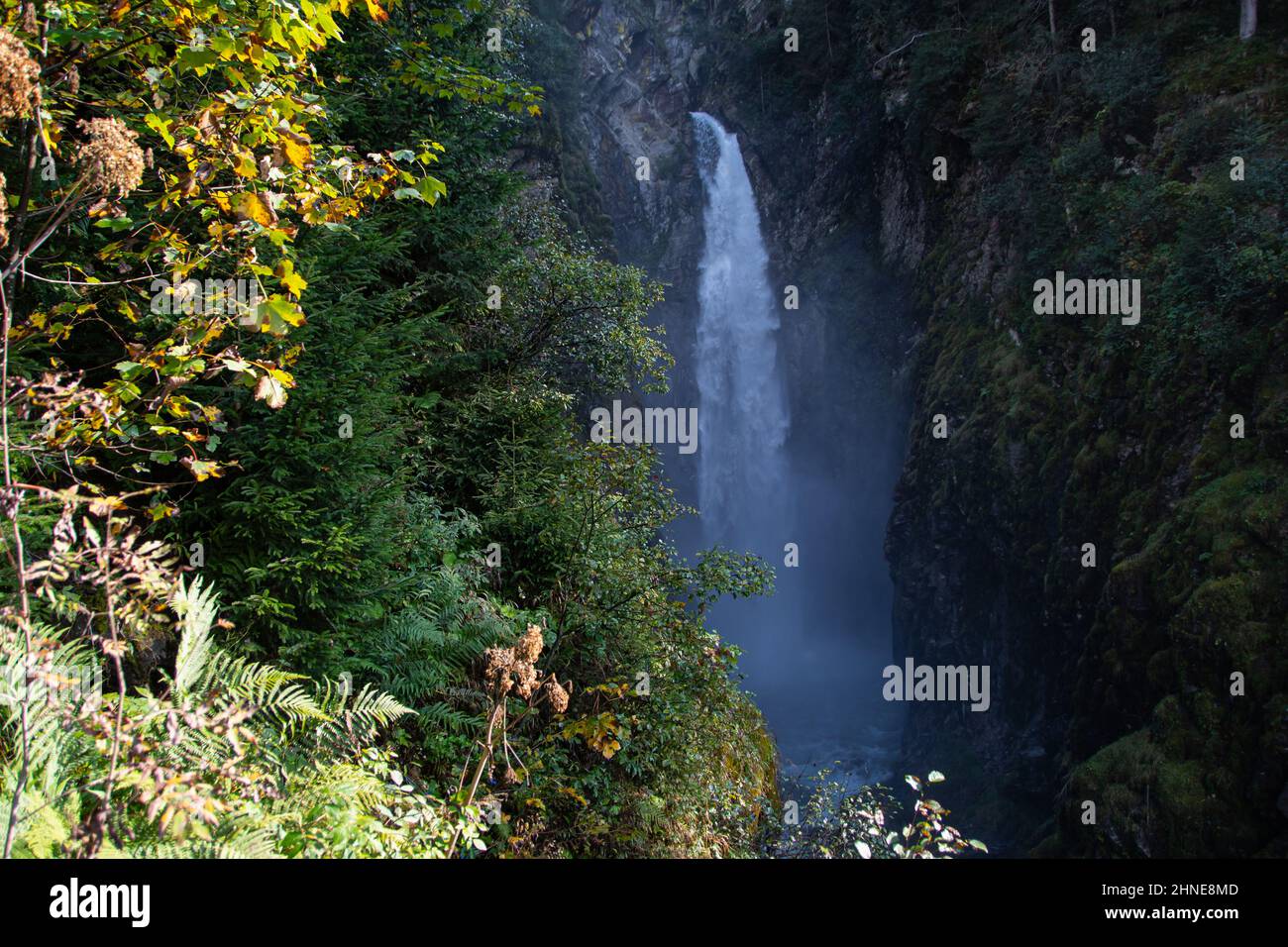 La cascata di Untersulzbach quando il tempo è bello Foto Stock