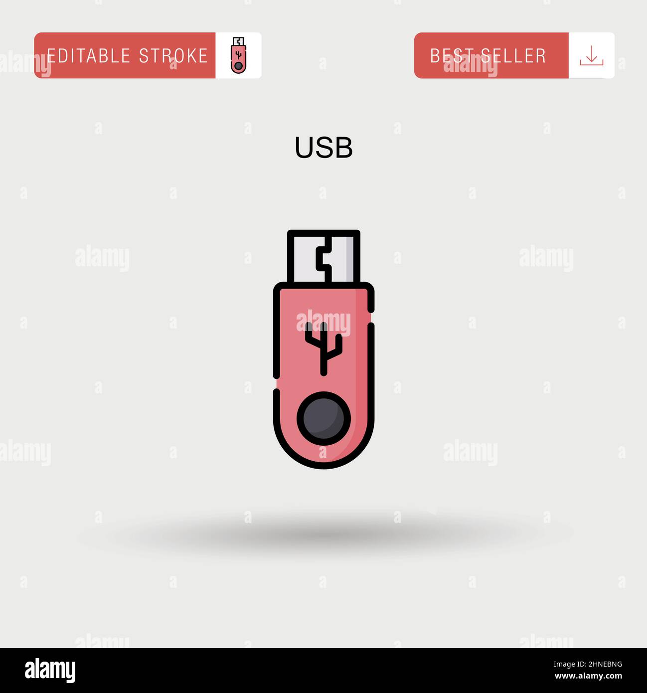 Icona USB Simple Vector. Illustrazione Vettoriale