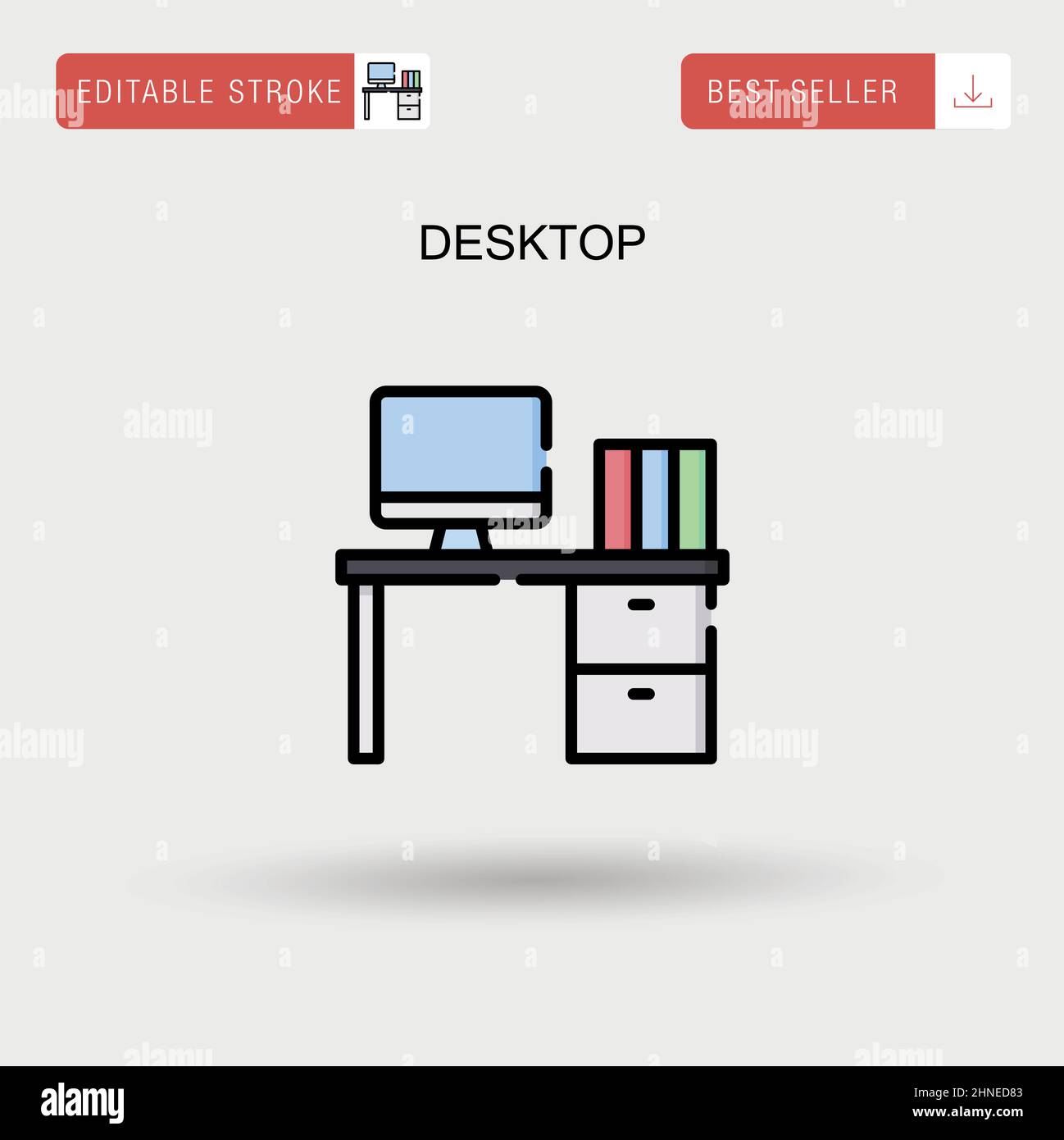 Icona vettore semplice del desktop. Illustrazione Vettoriale