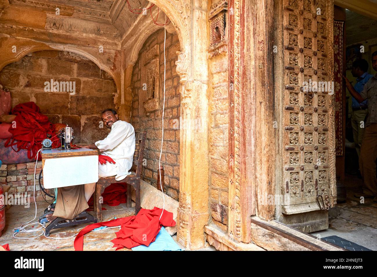 India Rajasthan jaisalmer. Casa haveli tradizionale Foto Stock