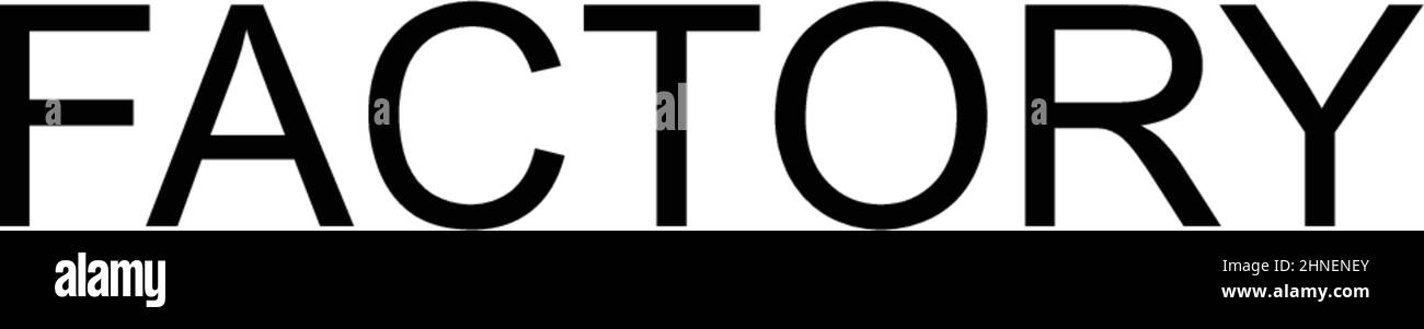 Icona vettore semplice di fabbrica. Modello di disegno del simbolo di illustrazione per l'elemento dell'interfaccia utente mobile Web. Illustrazione Vettoriale