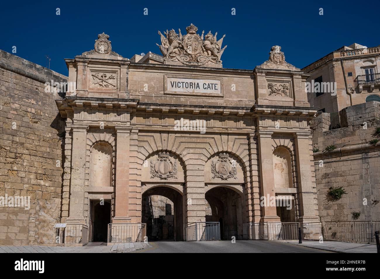 Victoria gate a la Valletta, Malta Foto Stock