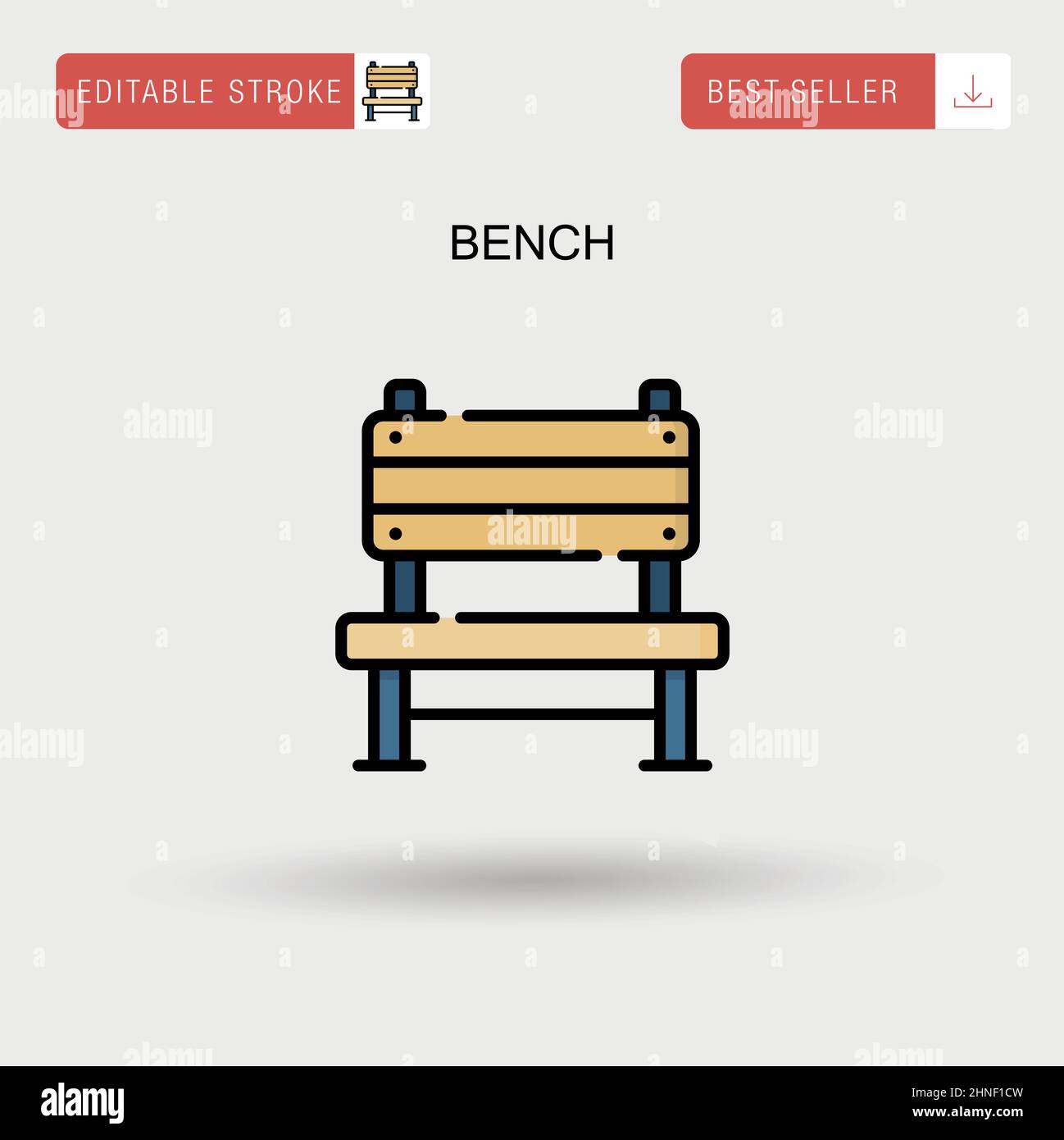 Icona vettore semplice del banco. Illustrazione Vettoriale