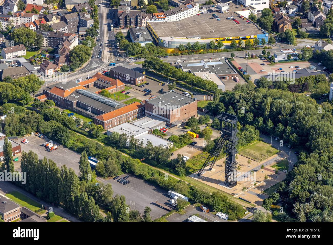 Centro di visione aerea, tecnologia e avviamento Wattenscheid nel distretto Leithe di Bochum, zona della Ruhr, Renania settentrionale-Vestfalia, Germania, Bochum, DE, per Foto Stock