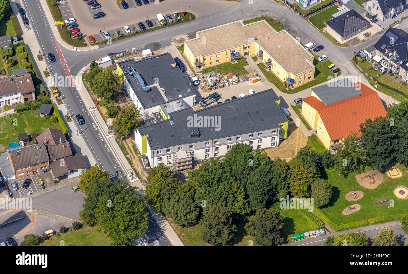 Vista aerea, Alloheim Seniors' Residence Bönen Königsborn a Altenbögge, Bönen, zona della Ruhr, Renania settentrionale-Vestfalia, Germania, la casa degli anziani, il vecchio peo Foto Stock