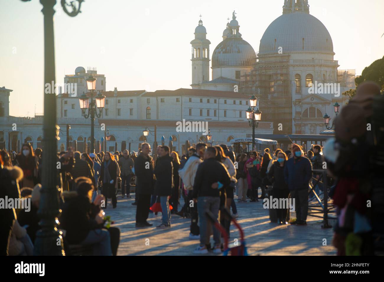 La Salute dalla Piazzetta di San Marco in serata Foto Stock
