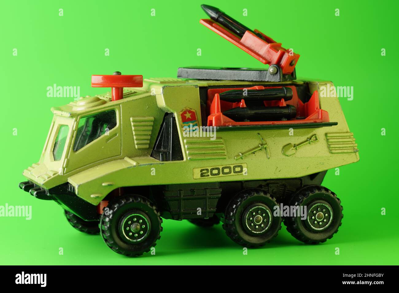 Matchbox Adventure 2000: Rocket Striker (K-2004, 1977) lanciarazzi Foto Stock