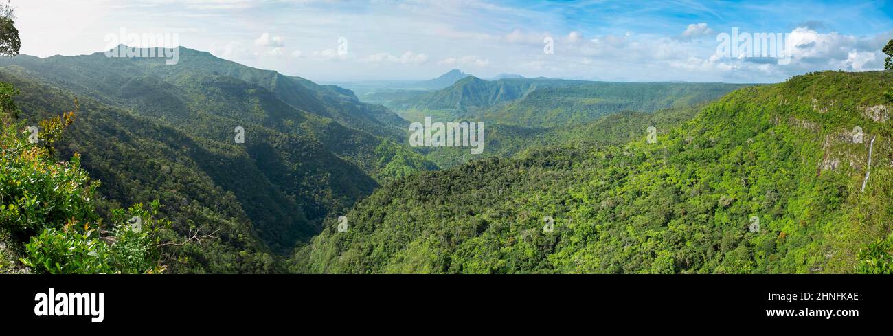 Vista panoramica Black River Gorges National Park, Mauritius, Africa Foto Stock