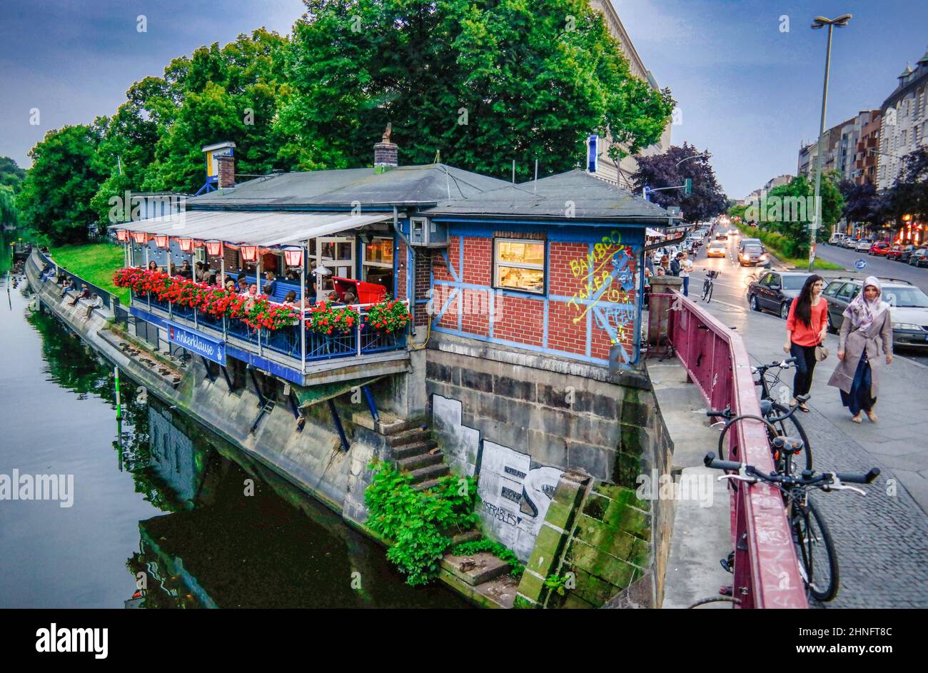 Ristorante 'Ankerklause' presso l'acqua, Berlino, Germania Foto Stock