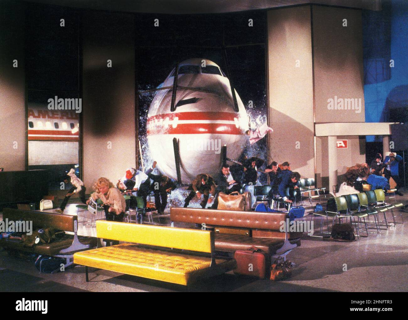 Scena di arresto dell'aeroplano, su-insieme del film, 'Airplane!', Paramount Pictures, 1980 Foto Stock