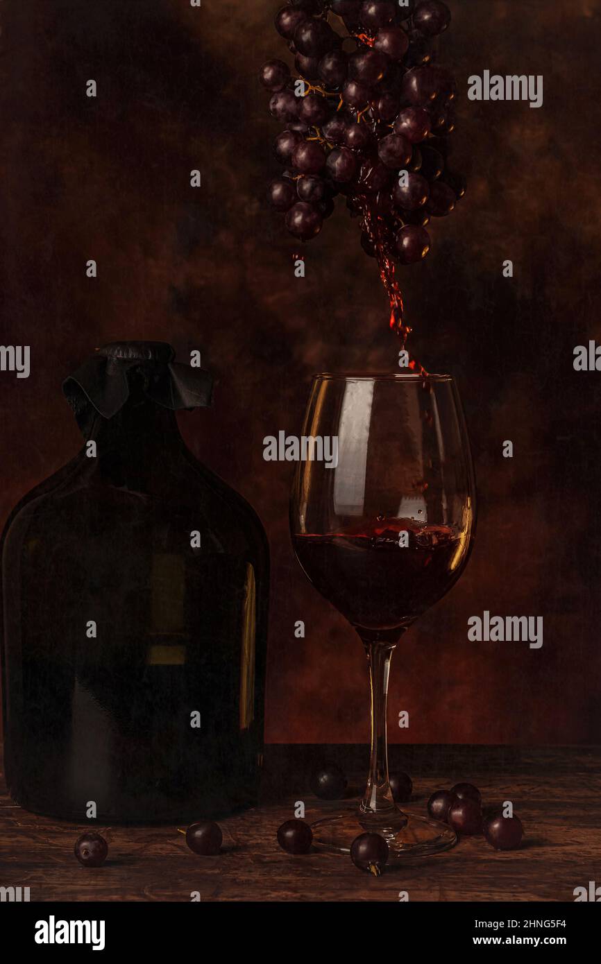 Bodegón de vino / vino ancora vita Foto Stock