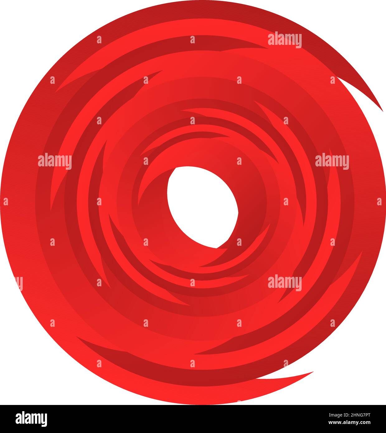 Spirale, turbolenza, turbolenza. Cerchio segmentato rotante, elemento di disegno circolare del cerchio di swoosh, vettore icona - illustrazione vettoriale di scorta, grafica clip-art Illustrazione Vettoriale