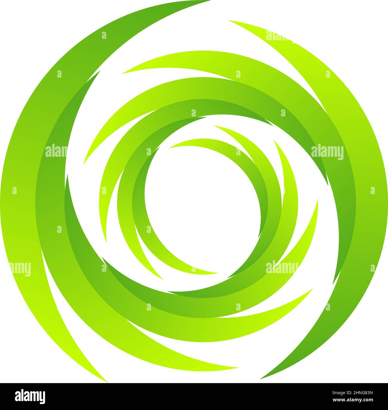Spirale, turbolenza, turbolenza. Cerchio segmentato rotante, elemento di disegno circolare del cerchio di swoosh, vettore icona - illustrazione vettoriale di scorta, grafica clip-art Illustrazione Vettoriale