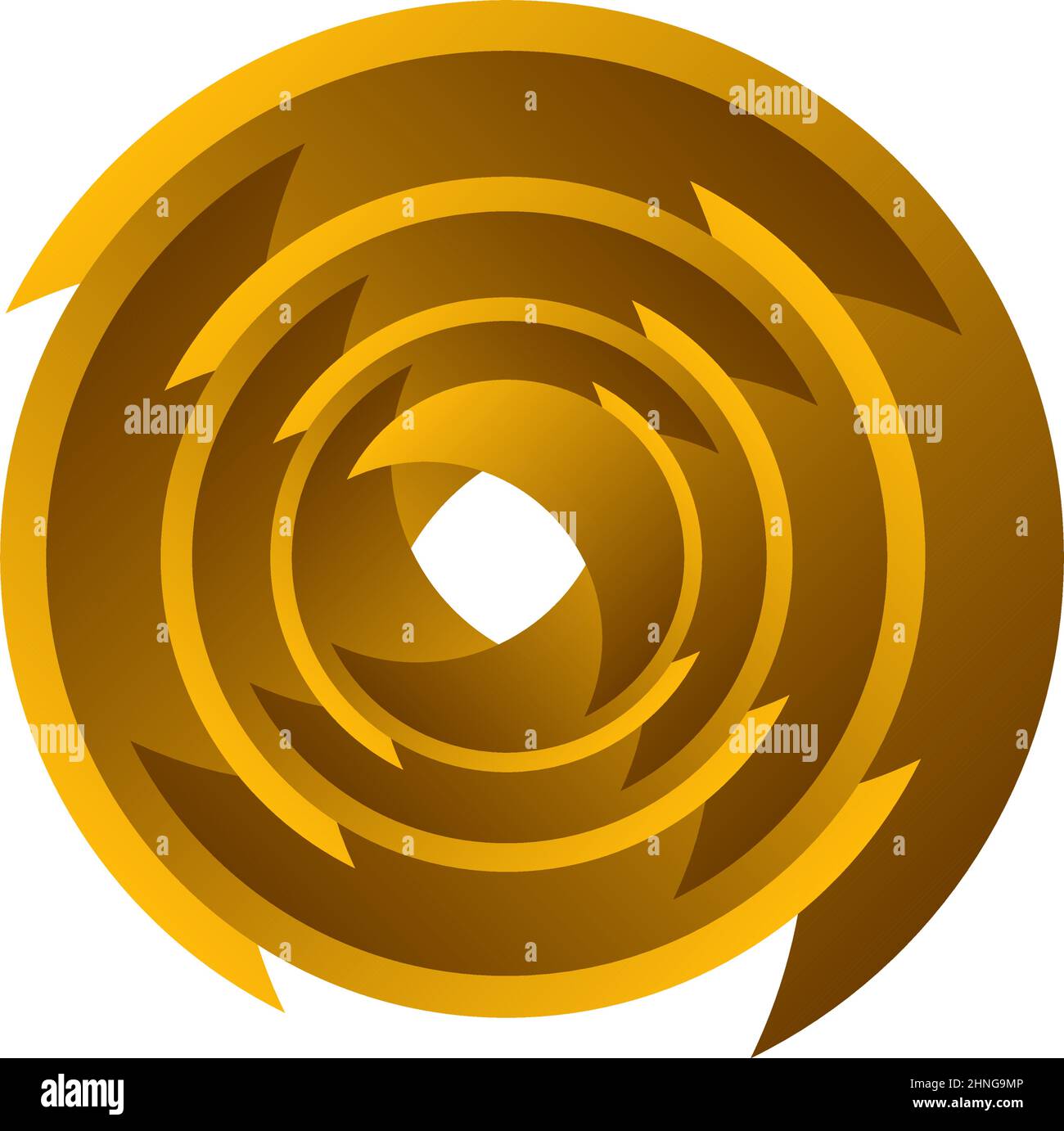 Spirale, turbolenza, turbolenza. Cerchio segmentato rotante, elemento di disegno circolare del cerchio di swoosh, vettore icona - illustrazione vettoriale di scorta, grafica clip-art Illustrazione Vettoriale