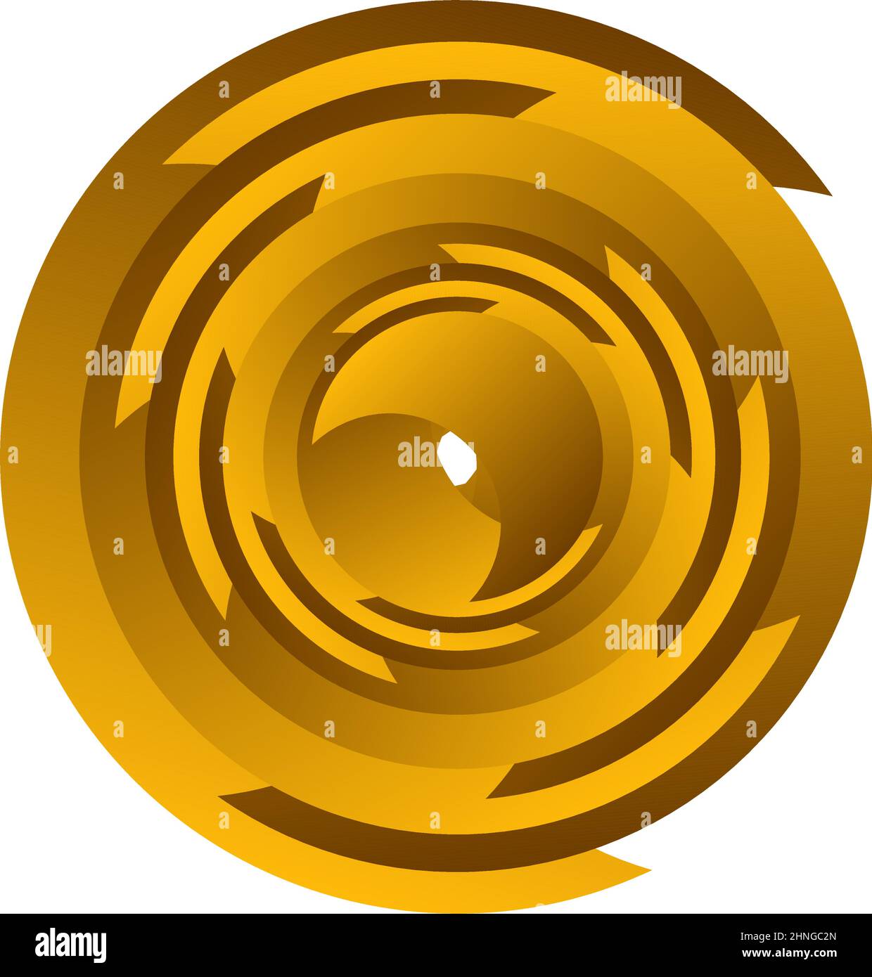 Spirale, turbolenza, turbolenza. Cerchio segmentato rotante, elemento di disegno circolare del cerchio di swoosh, vettore icona - illustrazione vettoriale di scorta, grafica clip-art Illustrazione Vettoriale