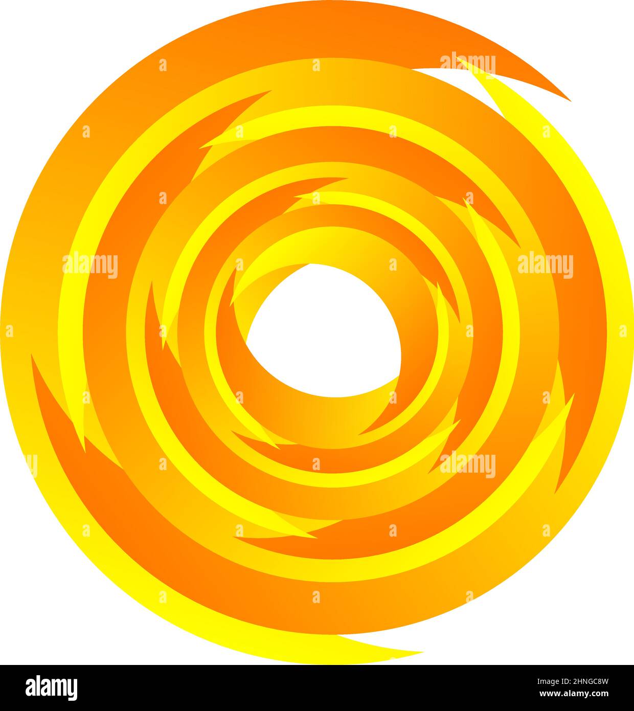 Spirale, turbolenza, turbolenza. Cerchio segmentato rotante, elemento di disegno circolare del cerchio di swoosh, vettore icona - illustrazione vettoriale di scorta, grafica clip-art Illustrazione Vettoriale