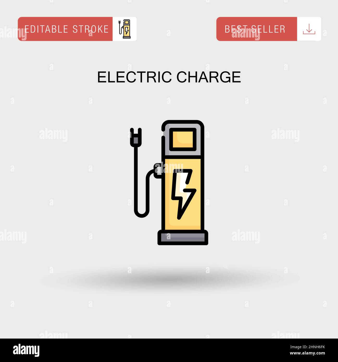 Icona vettore semplice carica elettrica. Illustrazione Vettoriale