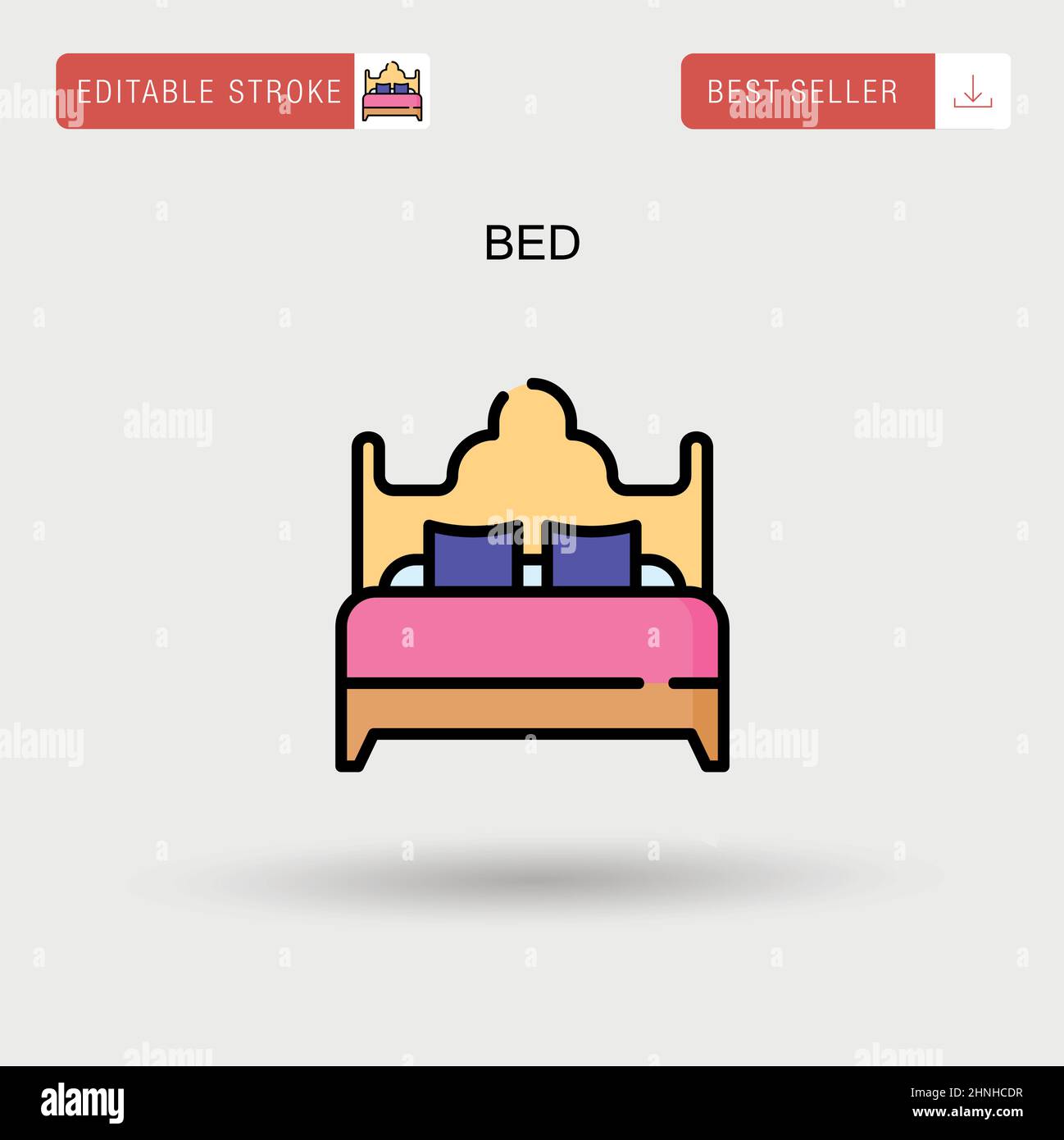 Icona vettore letto semplice. Illustrazione Vettoriale