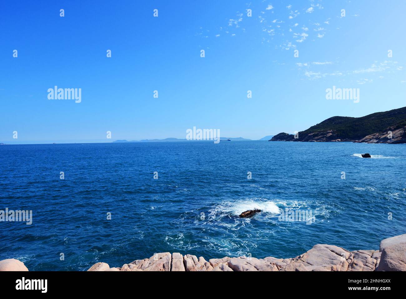 Yung Shue ha Beach a Shek Pai WAN, Isola di Lamma, Hong Kong. Foto Stock