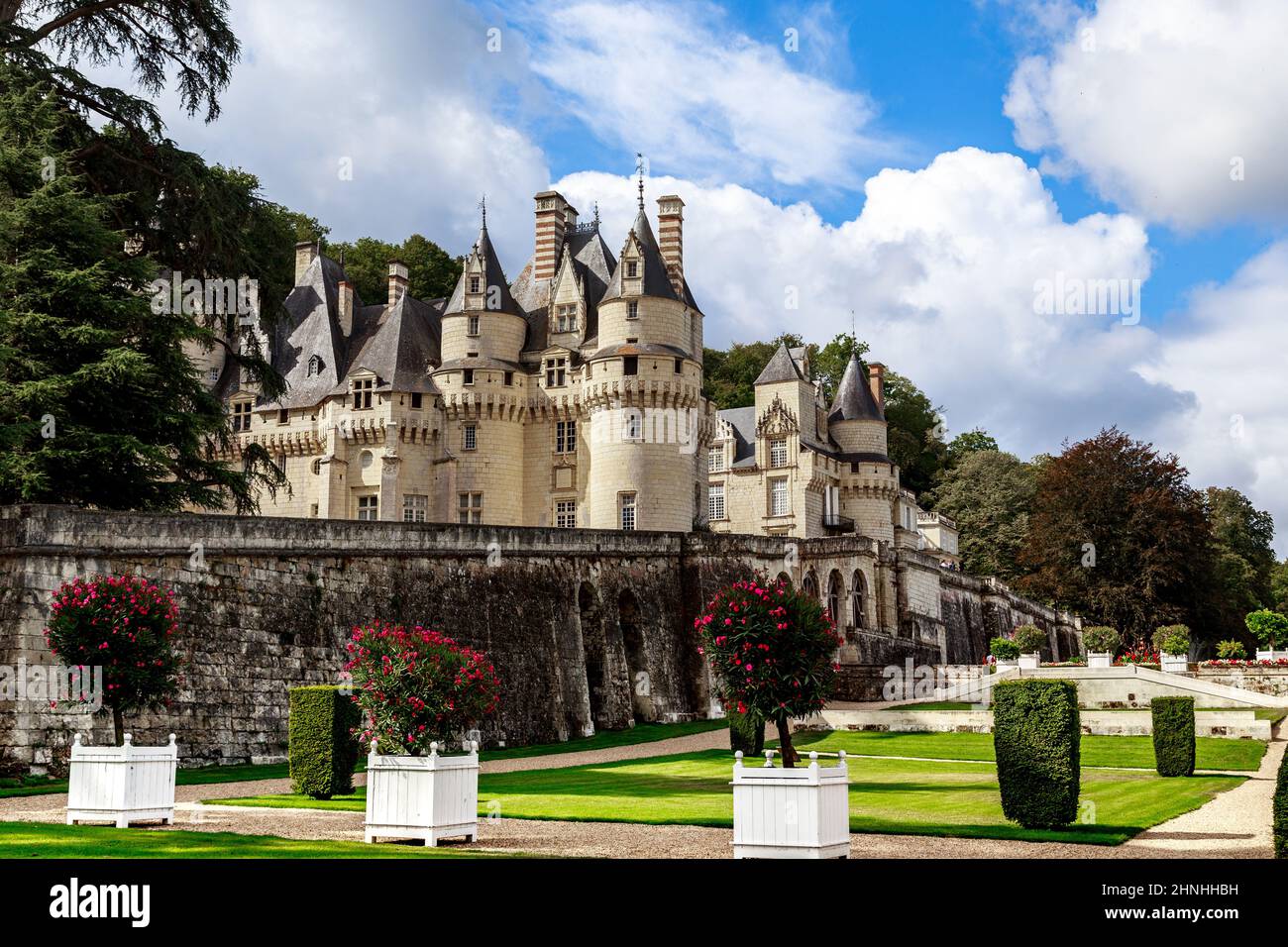 USSE, FRANCIA - 7 SETTEMBRE 2019: Il Castello di Usse è un edificio medievale (15th secolo) situato nella Valle della Loira. Foto Stock