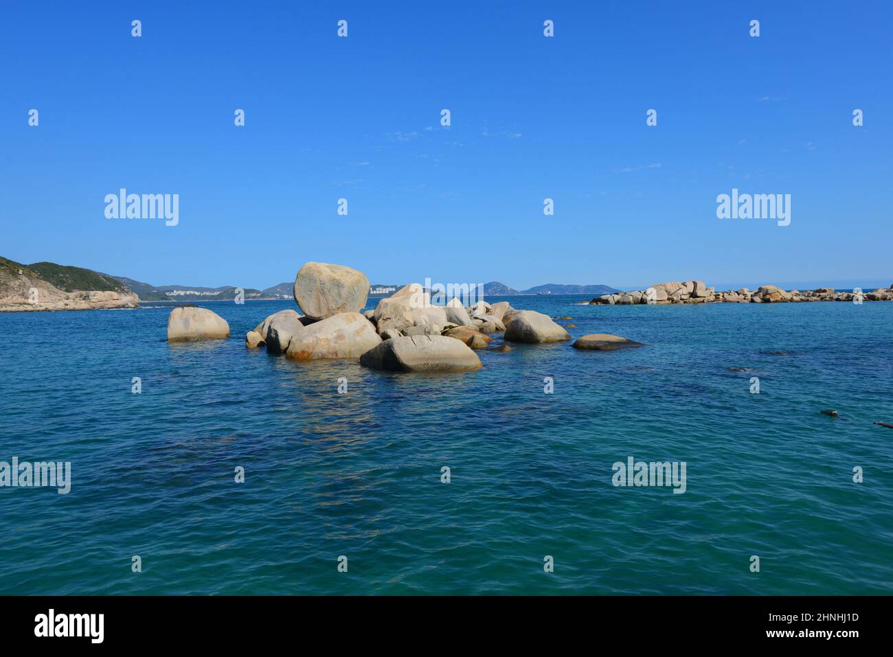 Baia di Shek Pai WAN, isola di Lamma, Hong Kong. Foto Stock