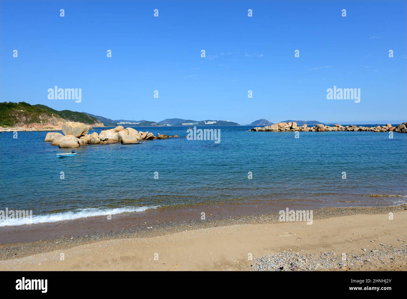 Baia di Shek Pai WAN, isola di Lamma, Hong Kong. Foto Stock