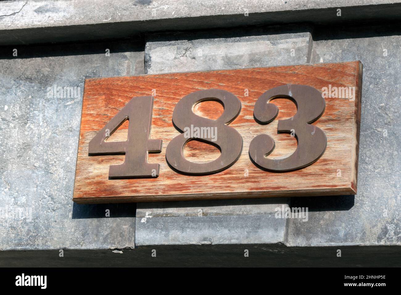 Primo piano Casa numero 483 ad Amsterdam Paesi Bassi 8-2-2022 Foto Stock