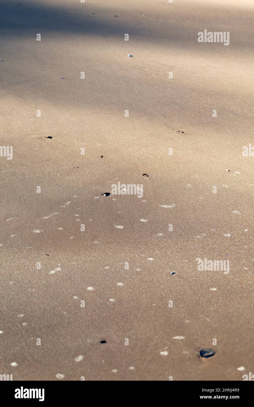 Spiaggia astratta - gioco di luci e ombre mattine sulla spiaggia Foto Stock