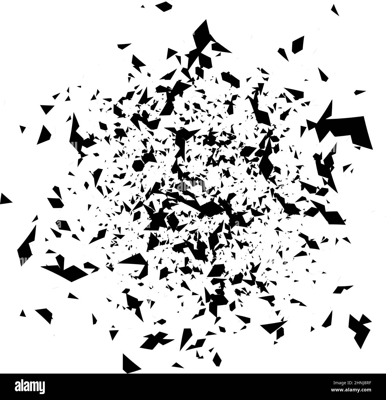 Forma casuale sparsa astratta. Esplosione, rottura del vetro, frammenti e rottura, disegno vettoriale del modello, grafica clip-art Illustrazione Vettoriale