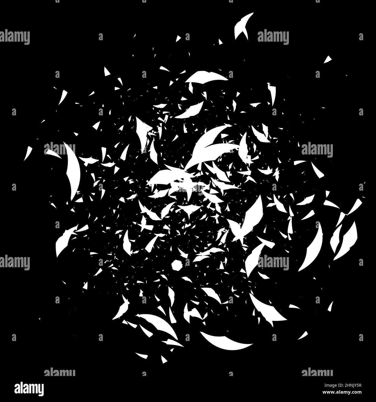 Forma casuale sparsa astratta. Esplosione, rottura del vetro, frammenti e rottura, disegno vettoriale del modello, grafica clip-art Illustrazione Vettoriale