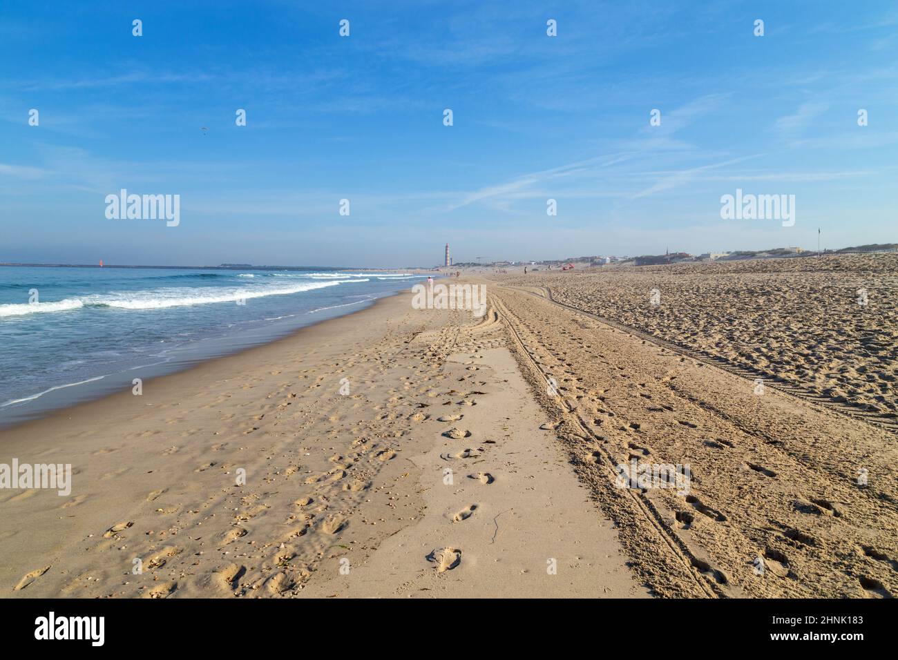 Bellissima spiaggia ad Aveiro Foto Stock