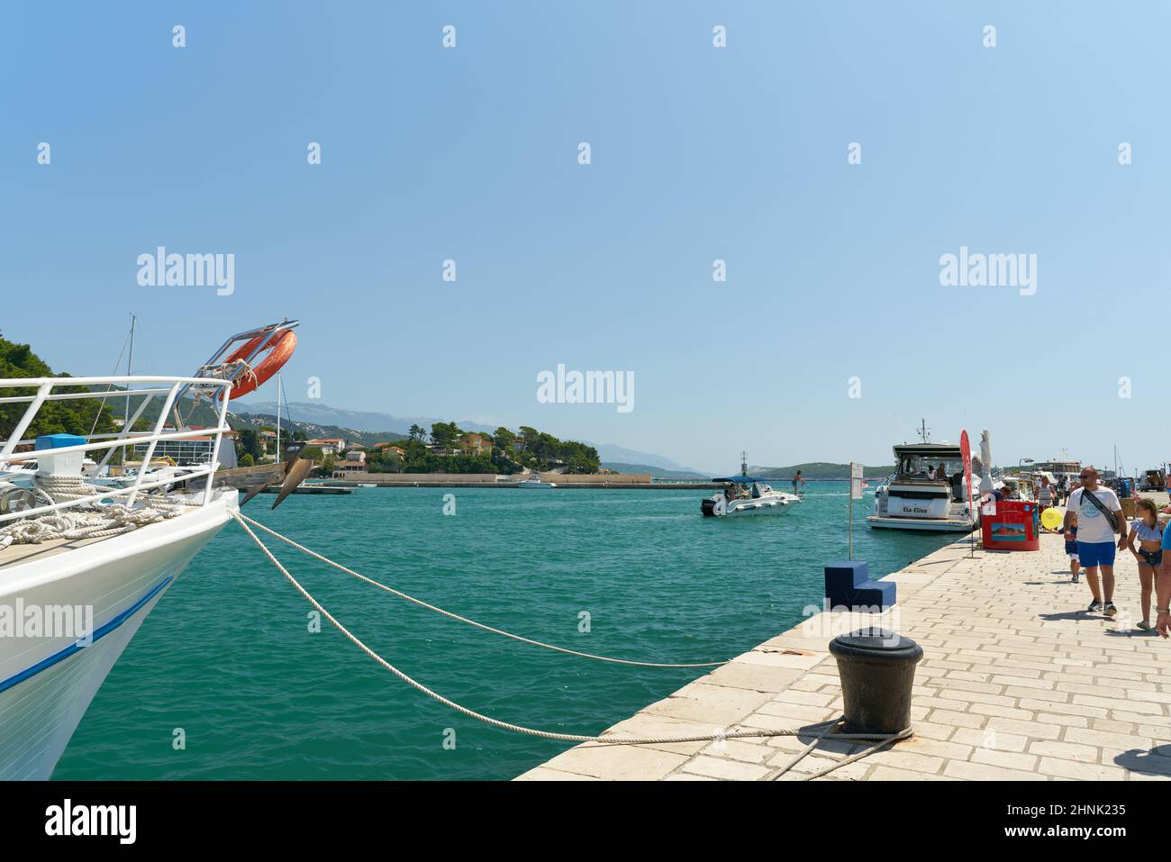 Nel porto della città di Rab, sull'isola omonima del mare Adriatico in Croazia Foto Stock