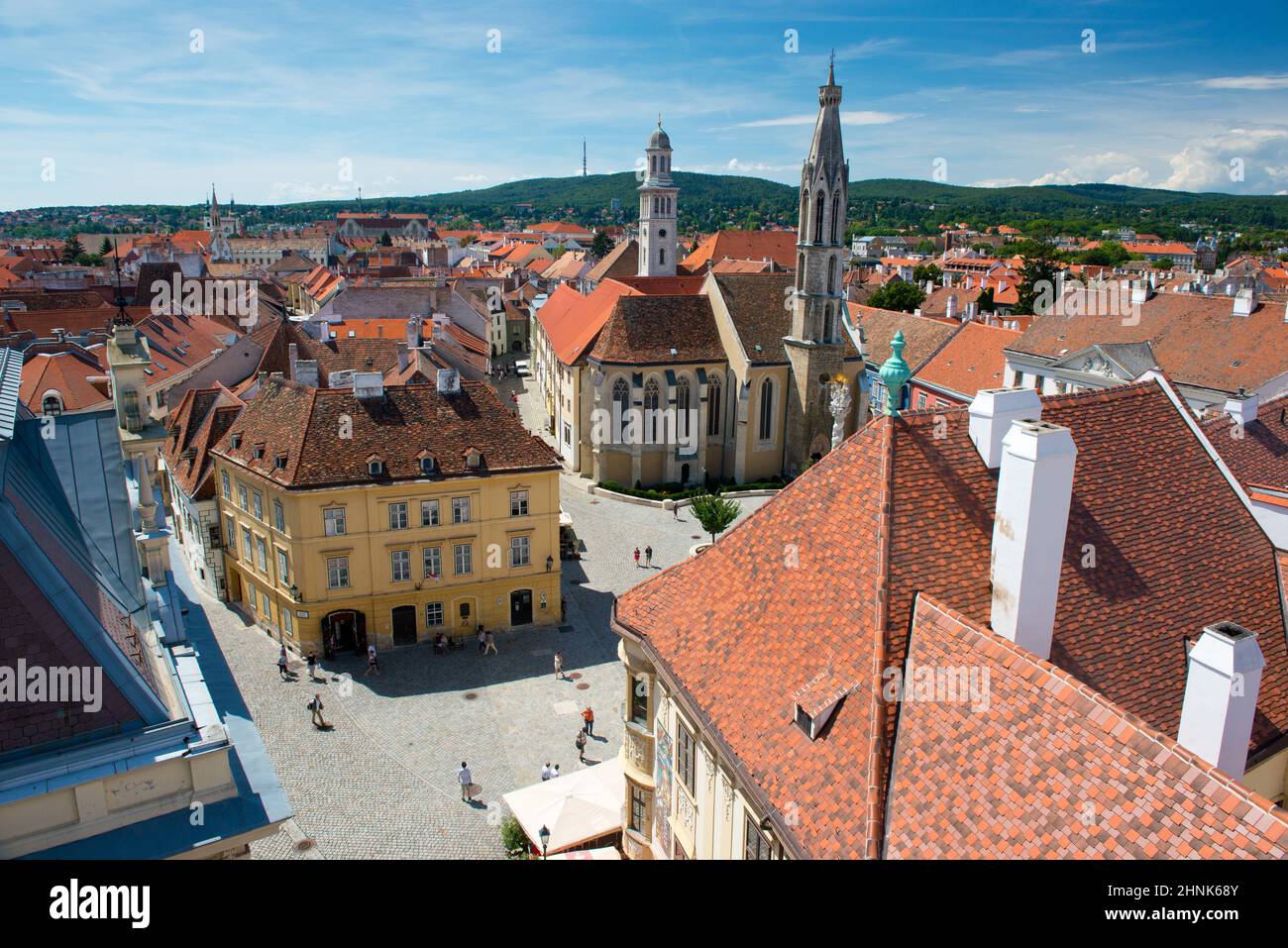 Piazza principale di Sopron Foto Stock