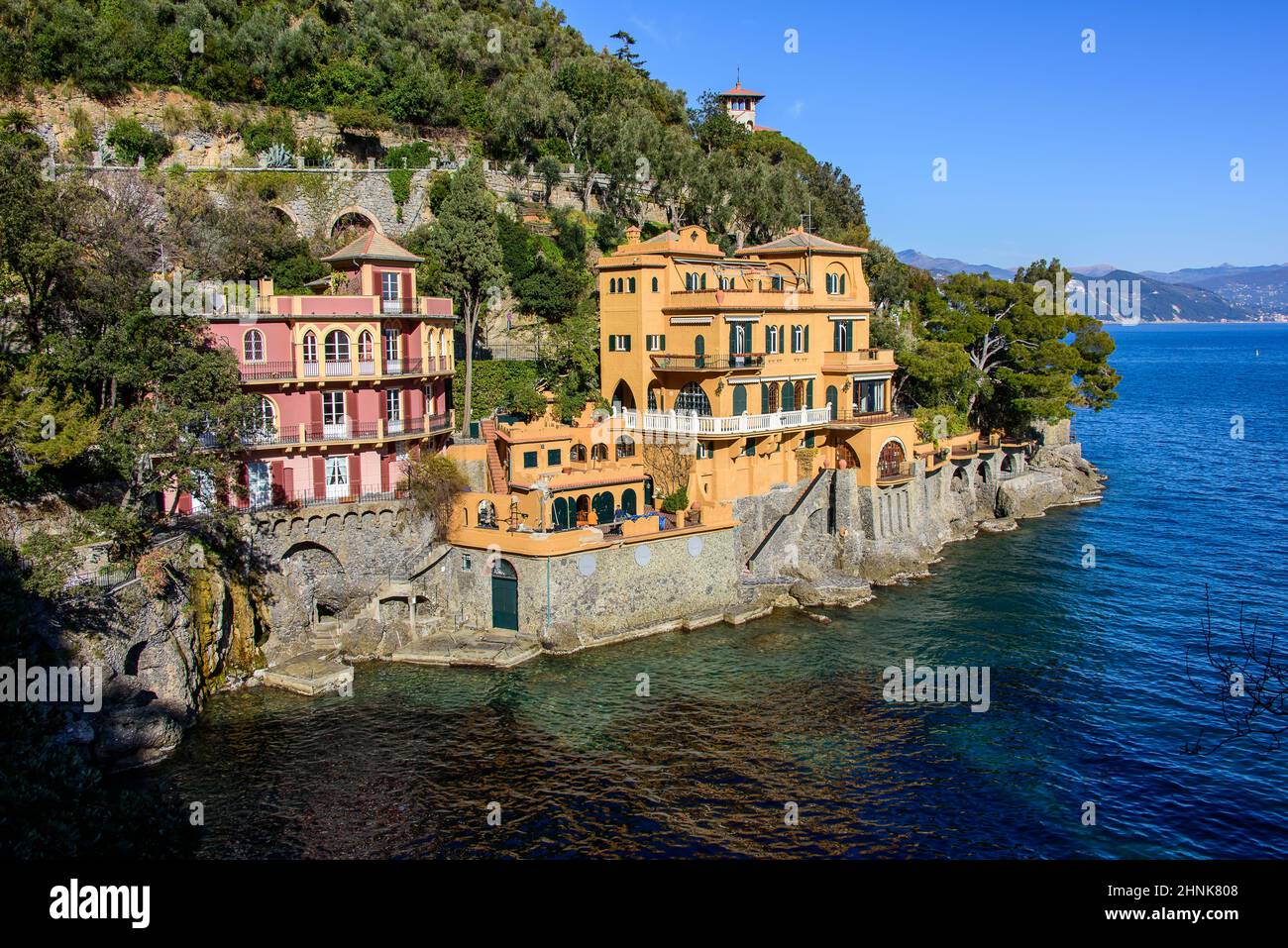 Il borgo di Portofino Foto Stock