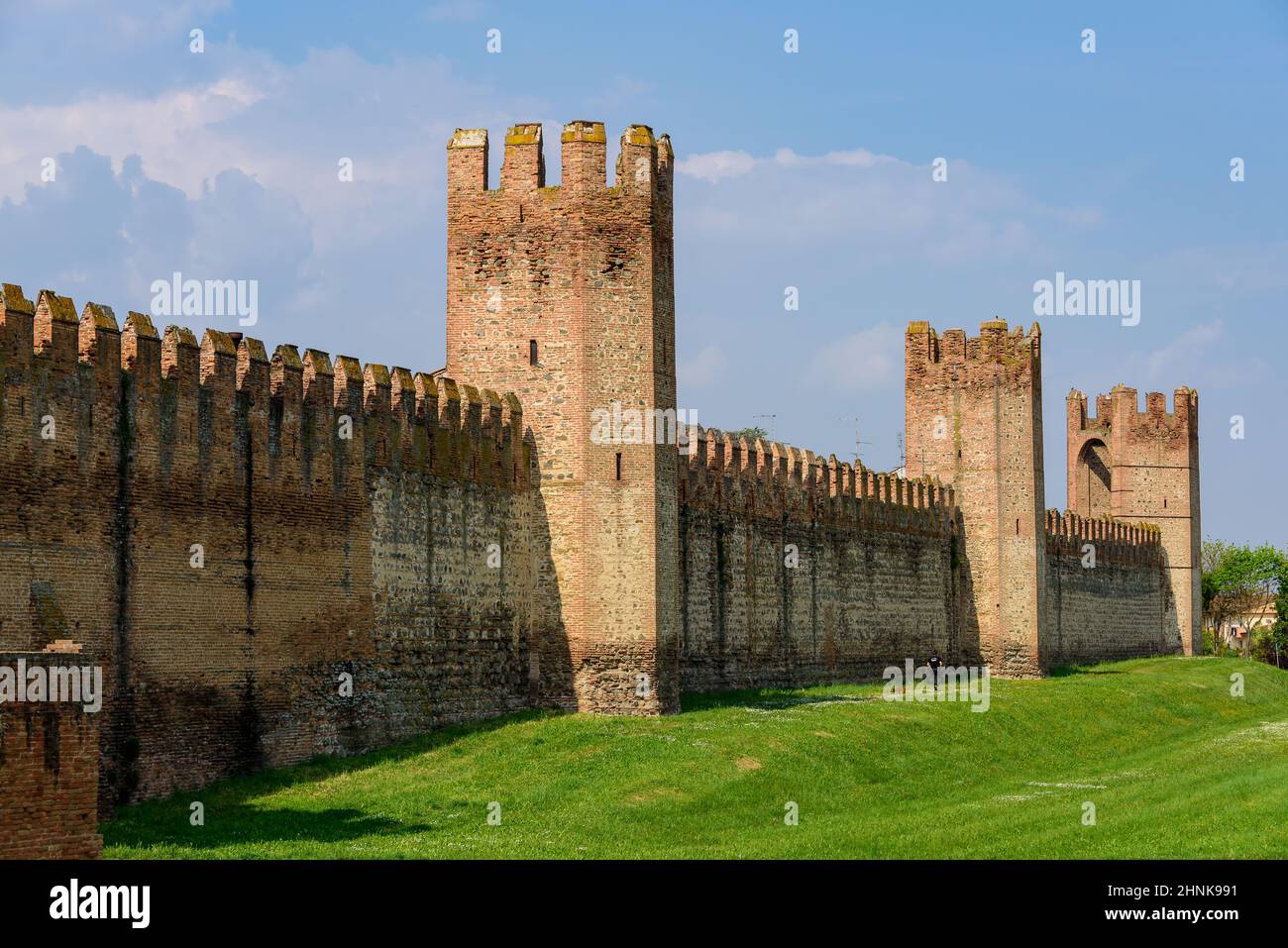 Le mura della città di Montagnana Foto Stock