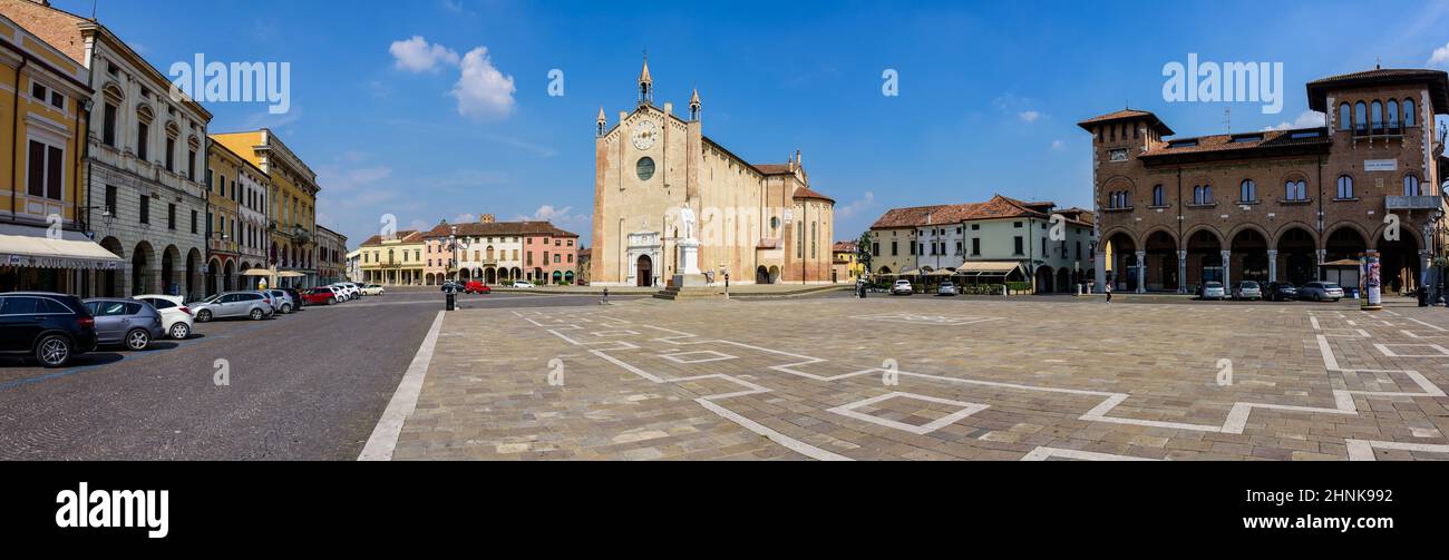 Piazza principale di Montagnana Foto Stock