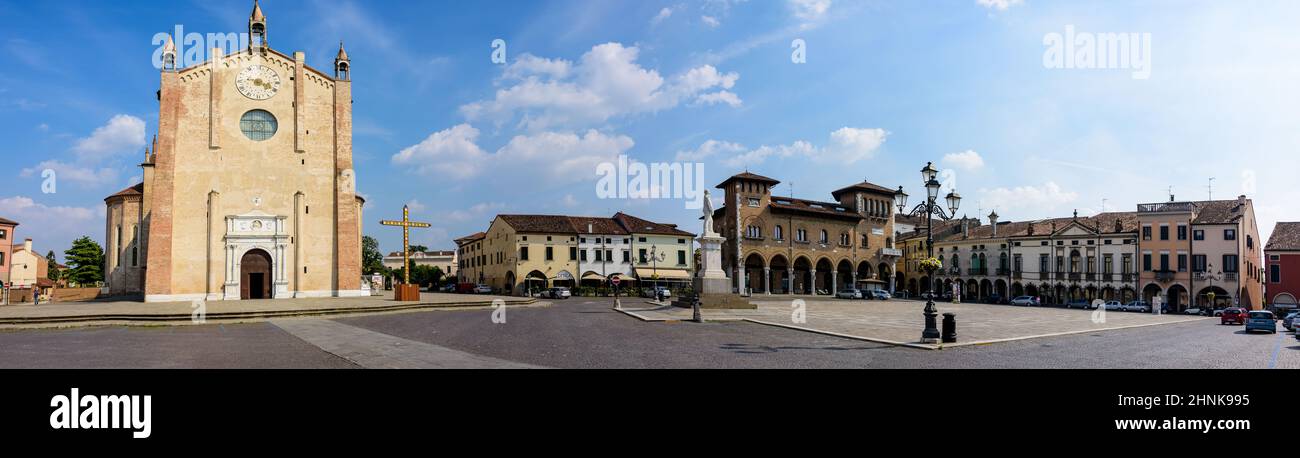 Piazza principale di Montagnana Foto Stock