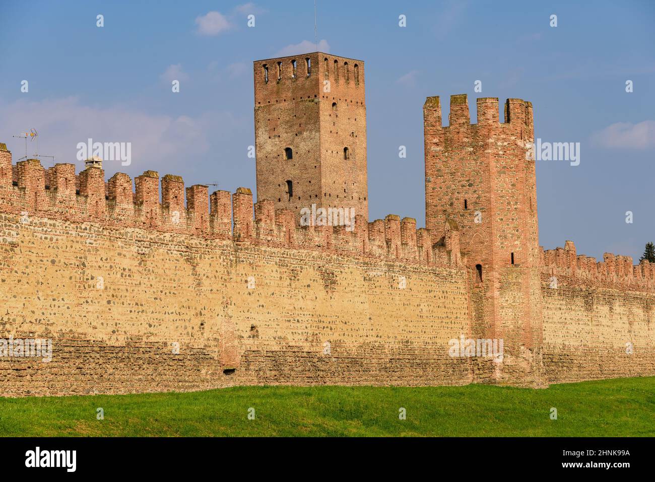 Le mura della città di Montagnana Foto Stock