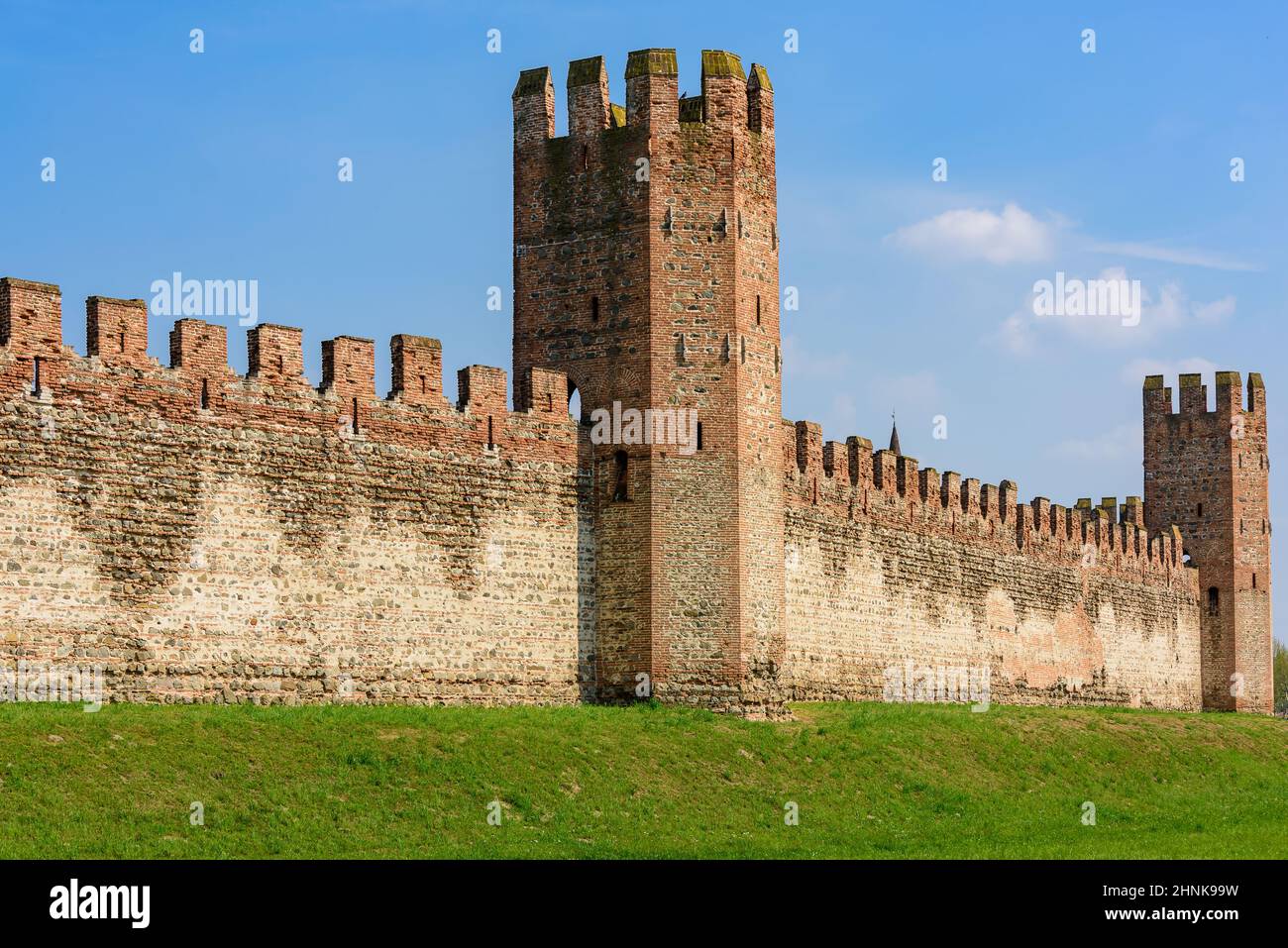 Le mura della città di Montagnana Foto Stock