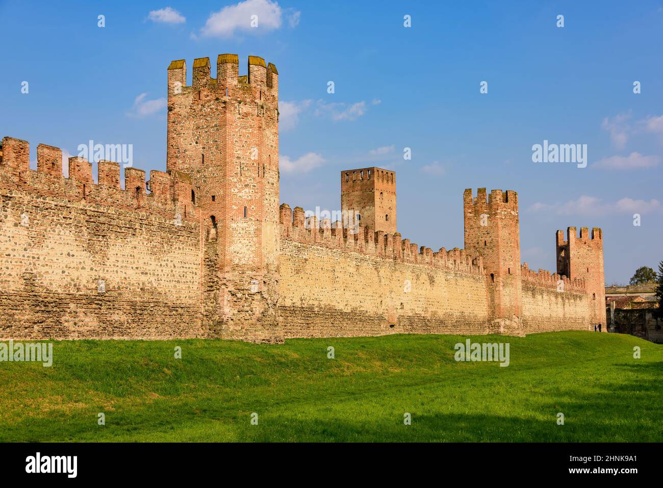 Le mura della città di Montagnana Foto Stock