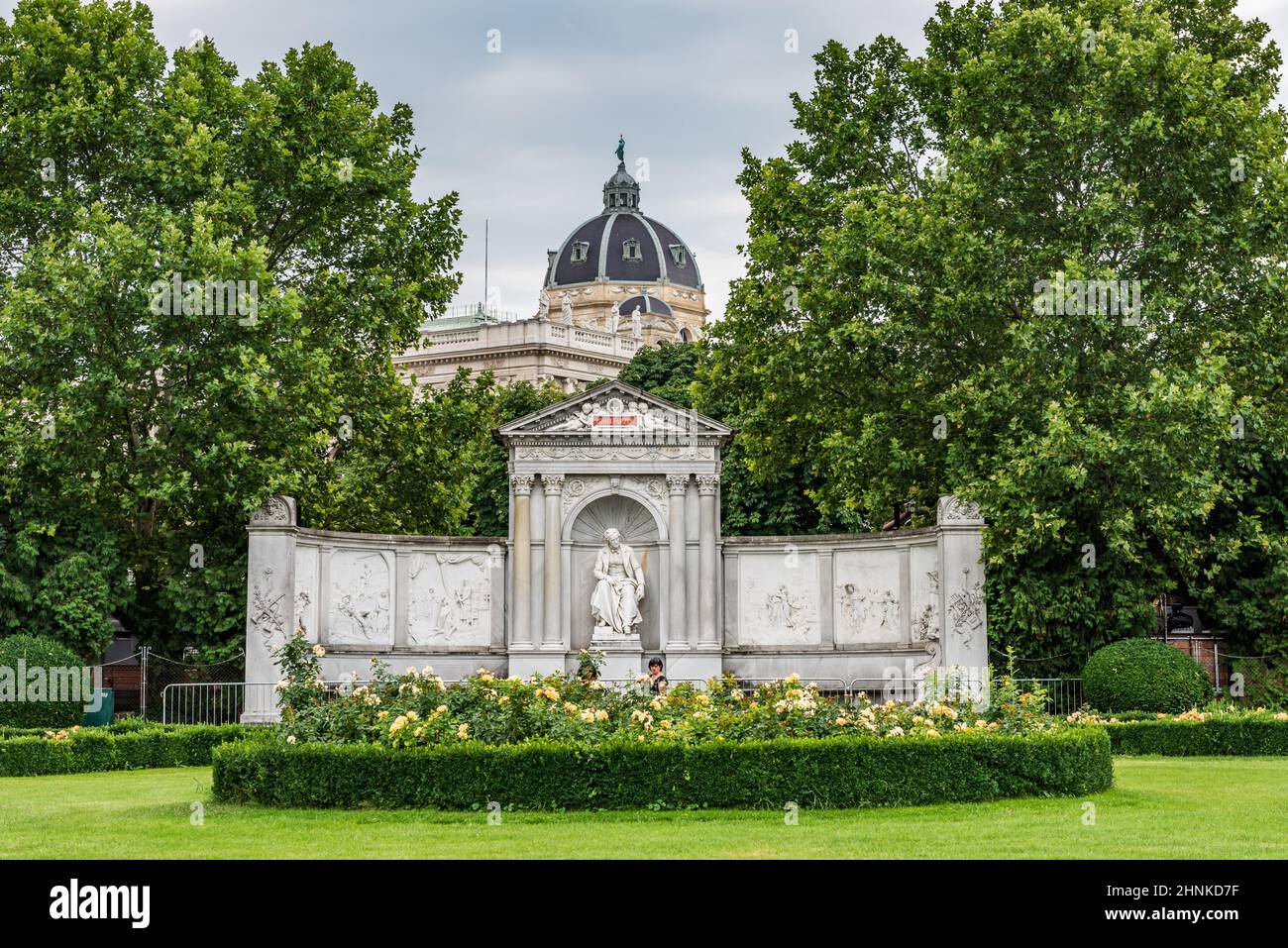 Statua di Grillparzer a Vienna Foto Stock