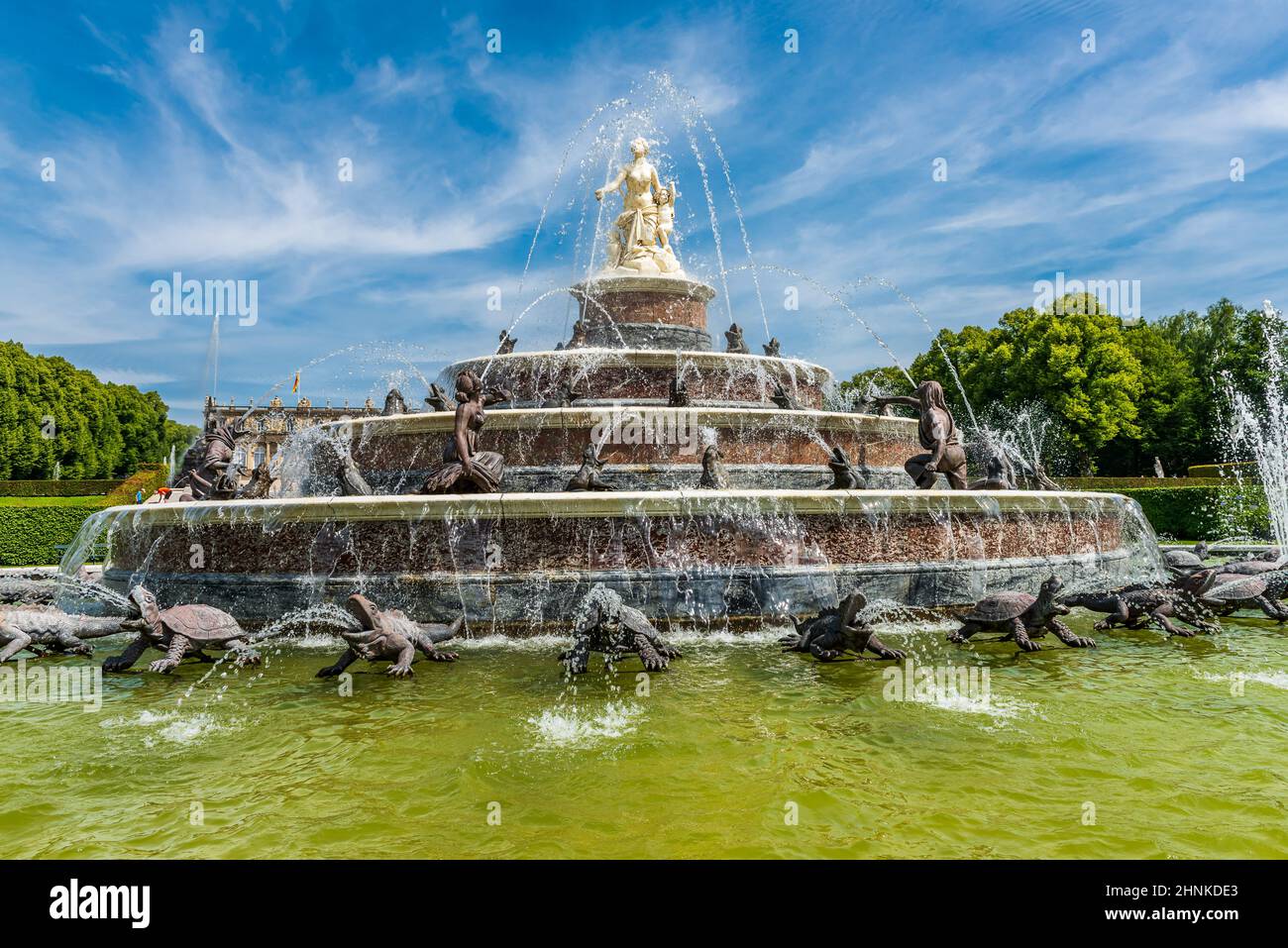 Fontana di Latona a Herrenchiemsee Foto Stock