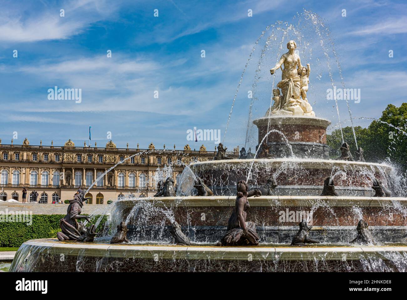 Fontana di Latona a Herrenchiemsee Foto Stock