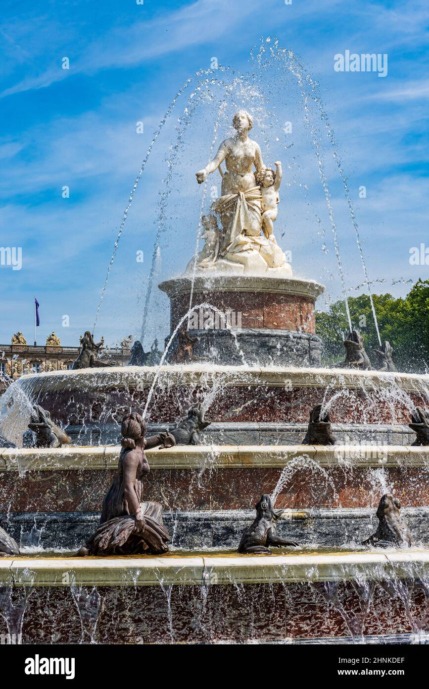 Fontana di Latona a Herrenchiemsee Foto Stock